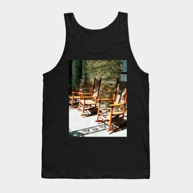 Suburbs - Three Wooden Rocking Chairs Tank Top by SusanSavad